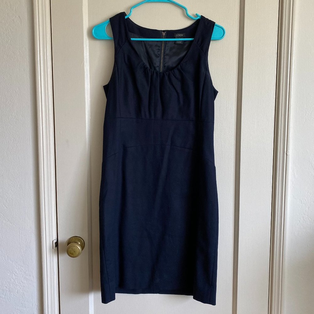 JCrew navy sleeveless pencil dress